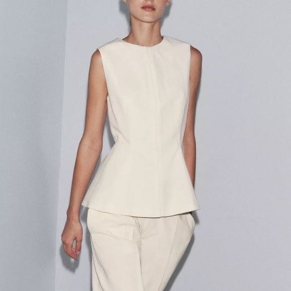 Zara Tops - Zara Cream Peplum Blouse